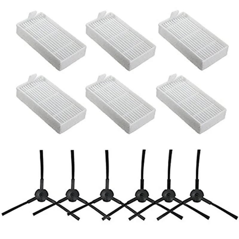 

2 Pack/Lot 6x side brush 6x HEPA Filter kit for CHUWI ilife v5s v5 x5 ilife V3s v3s pro v3l v5s pro v50 robot vacuum cleaner