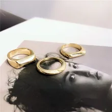 MENGJIQIAO 2019 Vintage Ins punk irregular Color oro anillos de Metal para las mujeres de Anillos de nudillo de moda Simple anillos regalos