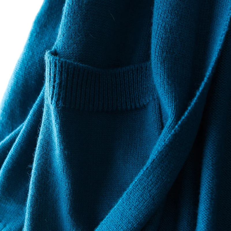 Новая мода макси длинный кашемировый свитер женский кардиган пальто женский однобортный вязаный свитер шерстяной кардиган с v-образным вырезом