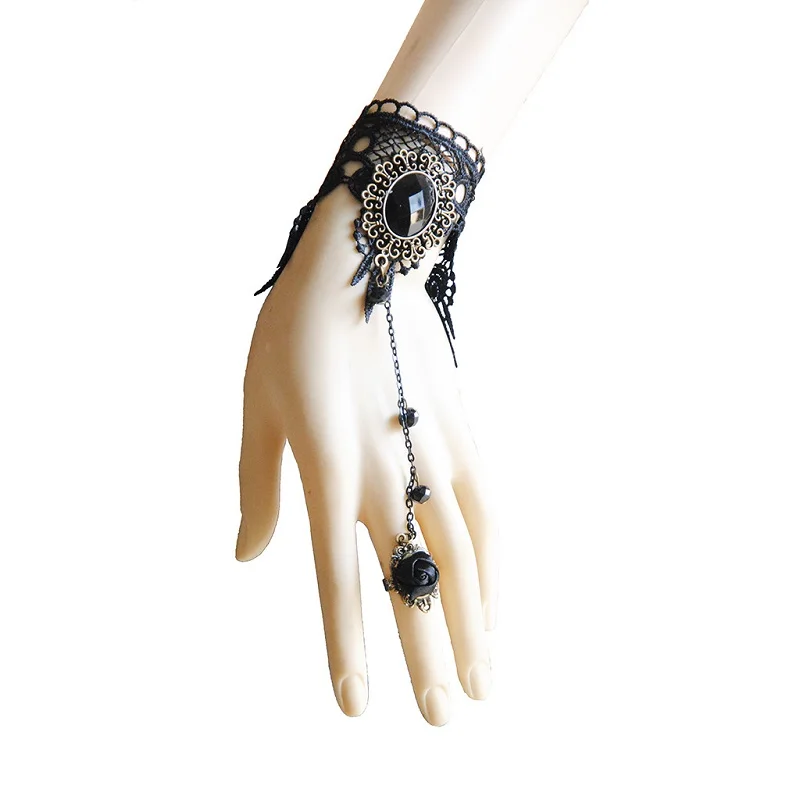 

2018 New Arrival Bracelet Fashion Gothic Style Black Lace Bracelets Retro Jewelry for Women Drop shipping