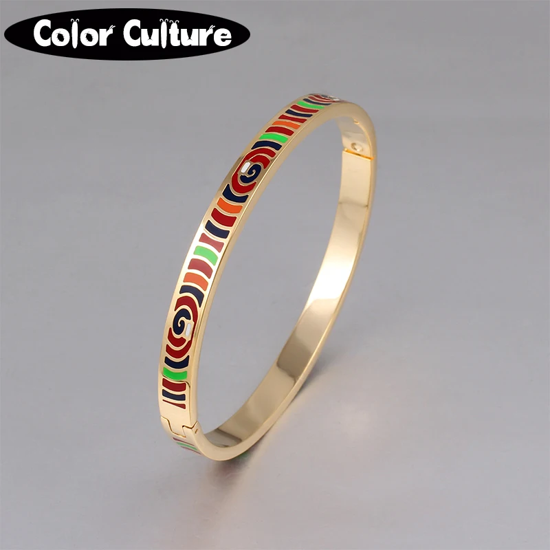 

DropshippBangles for Women Indian Style Stainless Steel Bracelet Bangle Cuff Fashion Ethnic Colorful Enamel Bangles