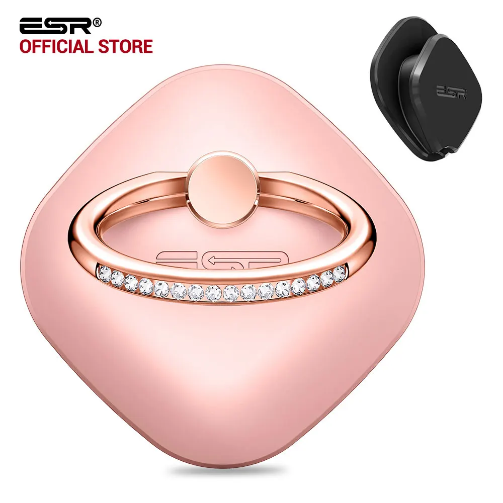 

Phone Ring Stand with Swarovski Crystals, ESR Ring Holder Finger Grip Universal Zinc Alloy Kickstand for iPhone X 8 Plus 8 7 6s