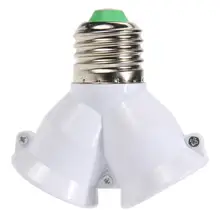 2 in 1 Lamp Bases E27 Lamp Socket Splitter Adapter Light Bulb Base Stand Holder White
