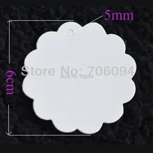 1000 шт 6 см белая круглая Сделай Сам пустая подвесная бирка Подарочная бирка, белая Подарочная бирка/этикетка с индивидуальным логотипом нужна дополнительная стоимость