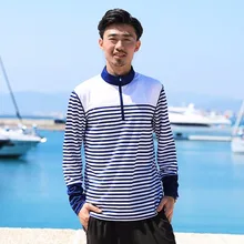 Летние Для мужчин Для женщин полосатые темно-синяя футболка на открытом воздухе восхождение, кэмпинг походы пара Длинные спортивные футболки, одежда для мальчиков и девочек Рыбалка верхняя часть одежды для путешествий