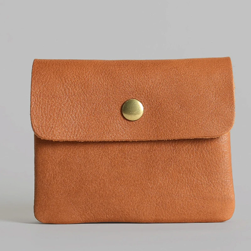 Baratos Cartera SIMLINE de cuero genuino para hombre, cartera Vintage para mujer, Mini carteras pequeñas, monedero, tarjetero, bolsillo con cremallera, Carteira