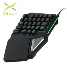 Delux gaming keyboard T9 Pro wired Professional gaming mini keyboard 7 Color Backlit Single Hand 30