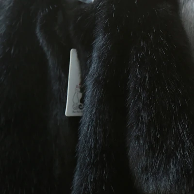 Новинка детское пальто с мехом искусственный мех норки Норковая одежда коричневого цвета Модная шуба с отворотом куртка Зимняя верхняя одежда на меху - Цвет: black collar
