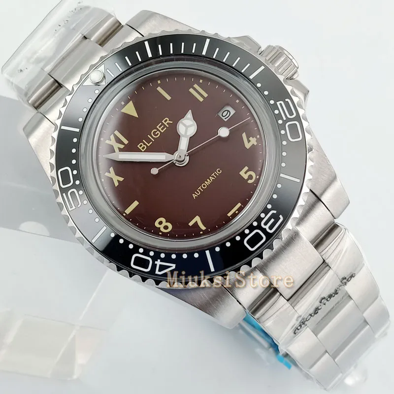 

40mm red dial Automatic Relogio Masculino Watches Luxury Top Brand Mens Fashion Casual Dress Watch Military Wrist watches