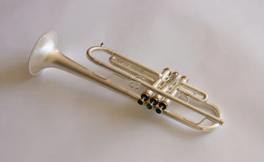 Professional Trumpet Bb Tone Matt Silver plated with case and mouthpiece Shipping time 8-15 days Musical instruments