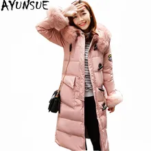AYUNSUE, женские зимние пуховики, теплый меховой воротник, с капюшоном, женские пальто, толстая Женская парка, модное пуховое пальто, Abrigo Mujer WXF385