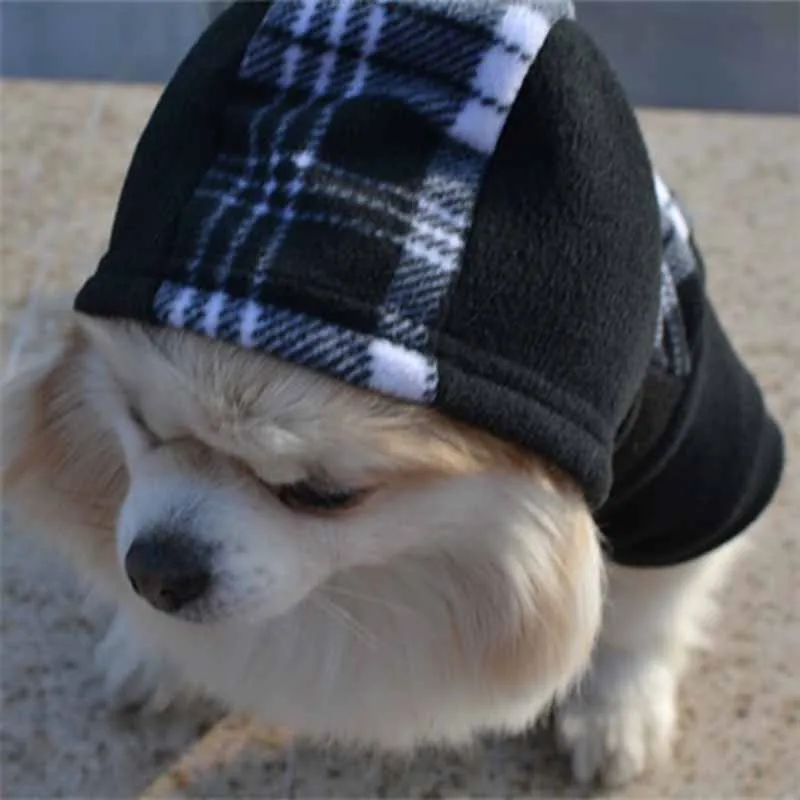 SYDZSW Winter Puppy Pet Clothing Fashion Plaid Small Dog Cat Hoodie Black Chihuahua Sweater Coat with Hooded Yorkshire Dogs Supplies5