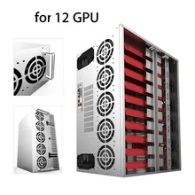 LESHP Crypto Coin Open Air Mining Frame Rig Graphics Case ATX Fit 12 GPU Ethereum ETH ETC ZEC XMR Magnalium Alloy With 10 Fans