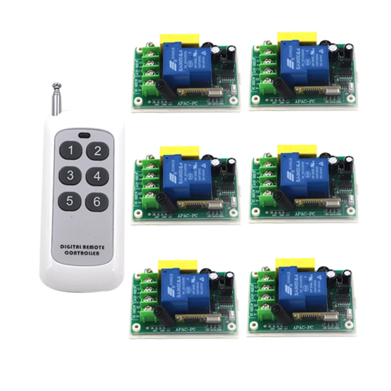 220v wireless remote control switch water pump motor controller 30a control board high power remote control switch 4088 6 pieces receiver 220v wireless remote control switch lamps water pump motor controller switch remote control switch