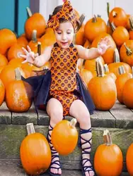 Дети Детские тыквы наряды для девочек на Хэллоуин спортивный комбинезон детская одежда fille/детская одежда для девочек