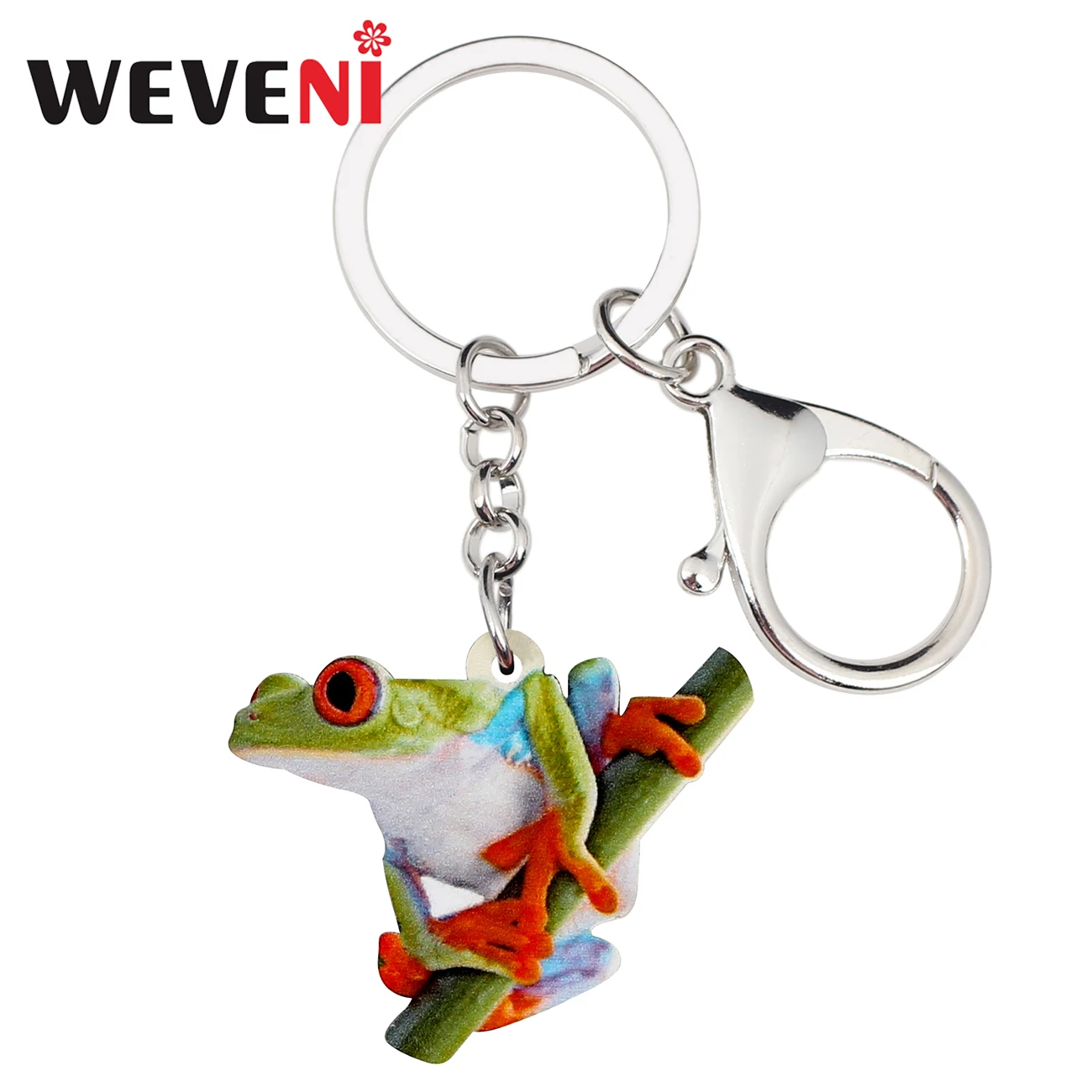 WEVENI Acrylic Anime Frog Key Chain Keychain Holder Novelty Animal