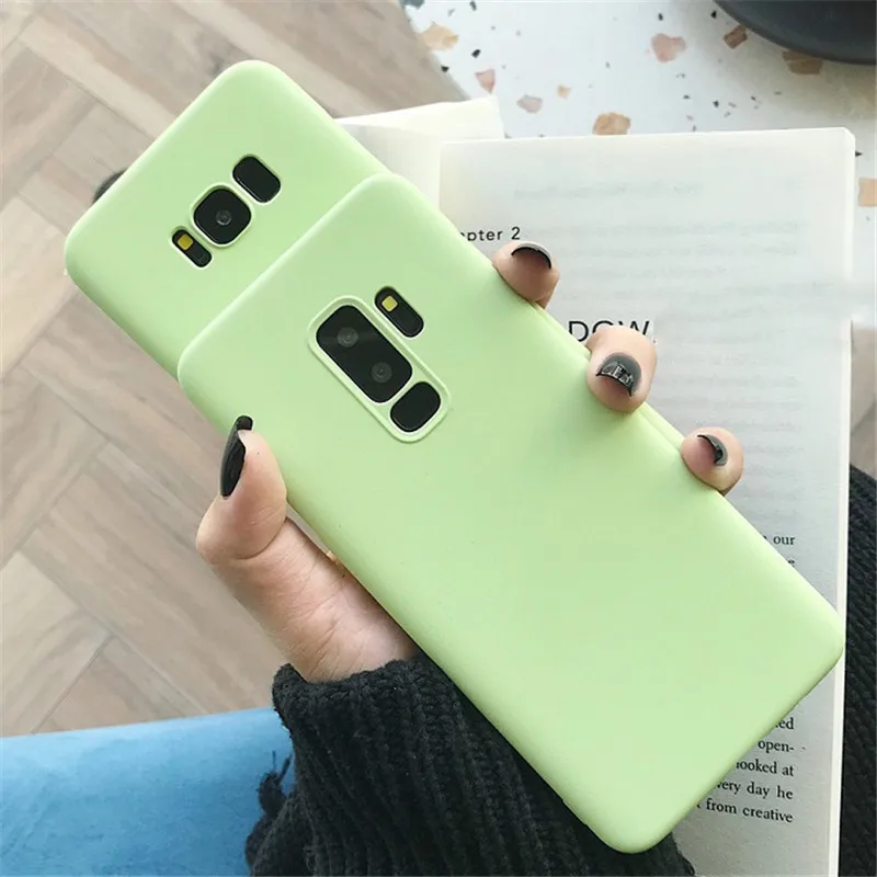 

Simple Fashion Frosted TPU Green Plain Solid Soft Case For Samsung Galaxy S6 S7 Edge S8 S9 Plus C7 C9 Pro Note 3 4 5 8 9 Cover
