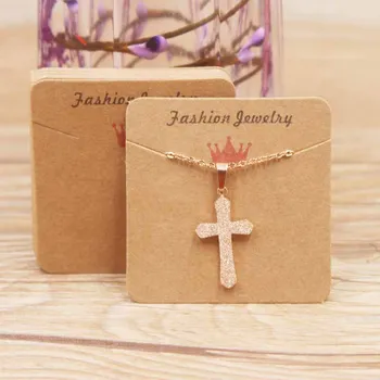 

100pcs kraft elegant Jewelry Display Necklace pendant Cards 5*5 cm Diy Handmade /marble designs charms hang label tag card