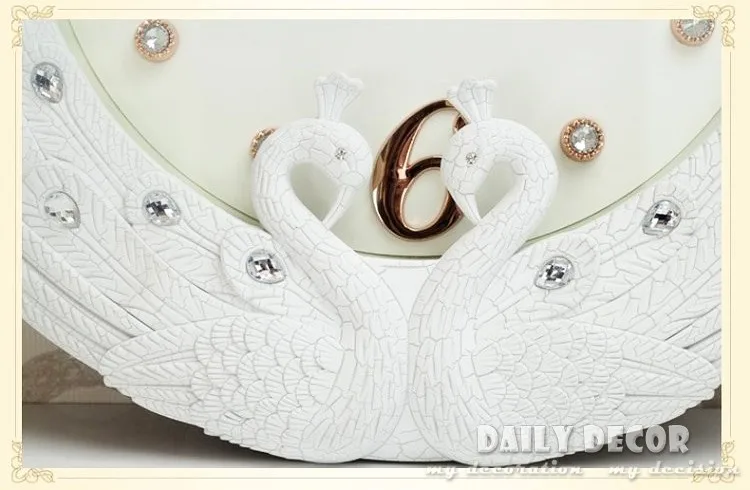 Высокое качество 16 дюймов Большие последние современные Ультра-тишина бренд белый peafowl настенные часы de parede horologe