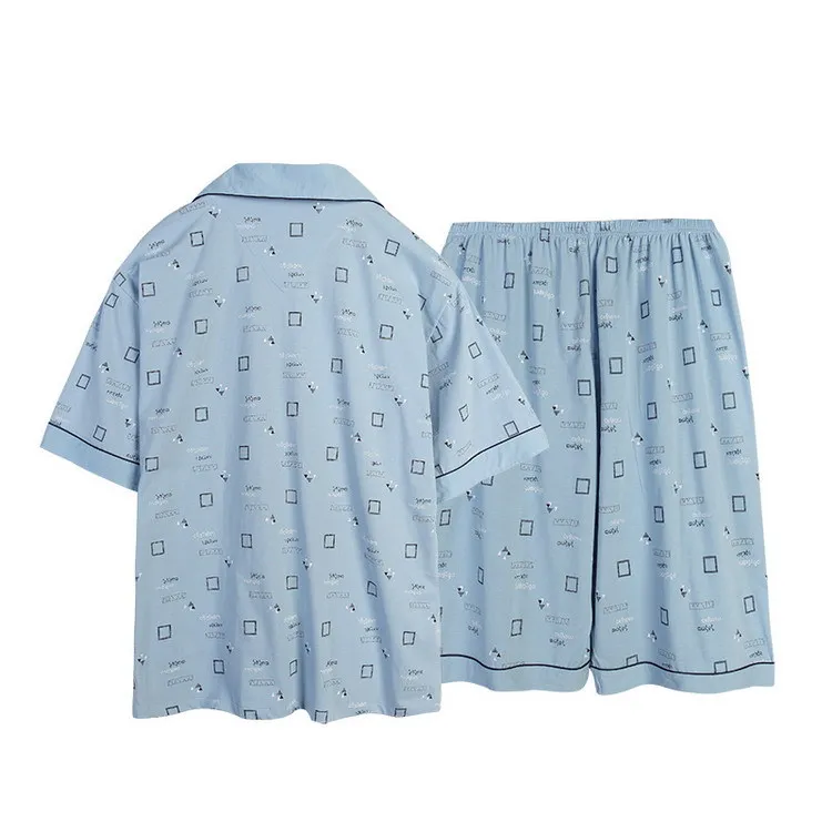 Мужские пижамы размера плюс с шортами, 140 кг 5XL, хлопок, пижамные комплекты, Мужские Простые повседневные пижамы с короткими рукавами для мужчин