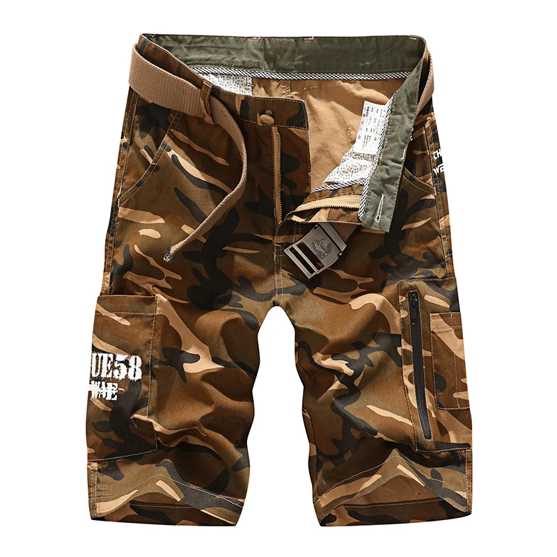 Летние Новые камуфляжные Карго повседневные мужские шорты мужские свободные рабочие многокарманные шорты мужские военные камуфляжные короткие брюки