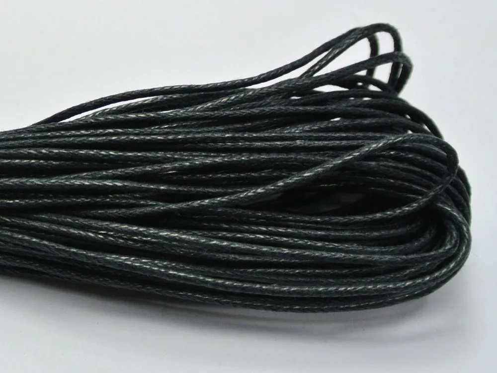 

100 Meters Black Waxed Cotton Beading Cord 1mm for Bracelet Necklace