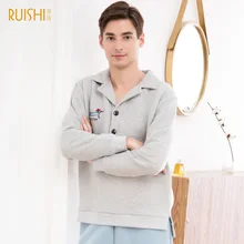 Новинка, хлопковые пижамные костюмы для пар, хлопковые теплые пижамы с длинными рукавами, комплект из 2 предметов, домашняя одежда для мужчин и женщин, одежда для отдыха, брендовые пижамы