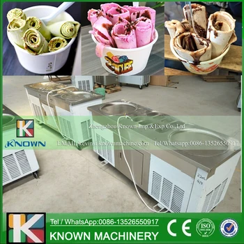 

The R404A / R410A Refrigerant of double round pans and 10 food tanks thailand fry ice cream machine