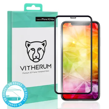 

TURQUOISE - Premium 3D Curved Tempered Glass for iPhone XS Max (Black frame)