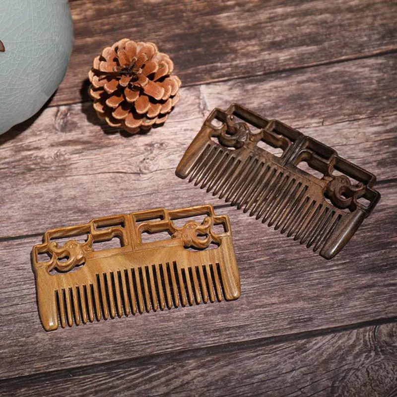 

Pocket Wooden Comb Natural Green Sandalwood Super Narrow Tooth Wood Combs No Static Lice Beard Comb Hair Styling
