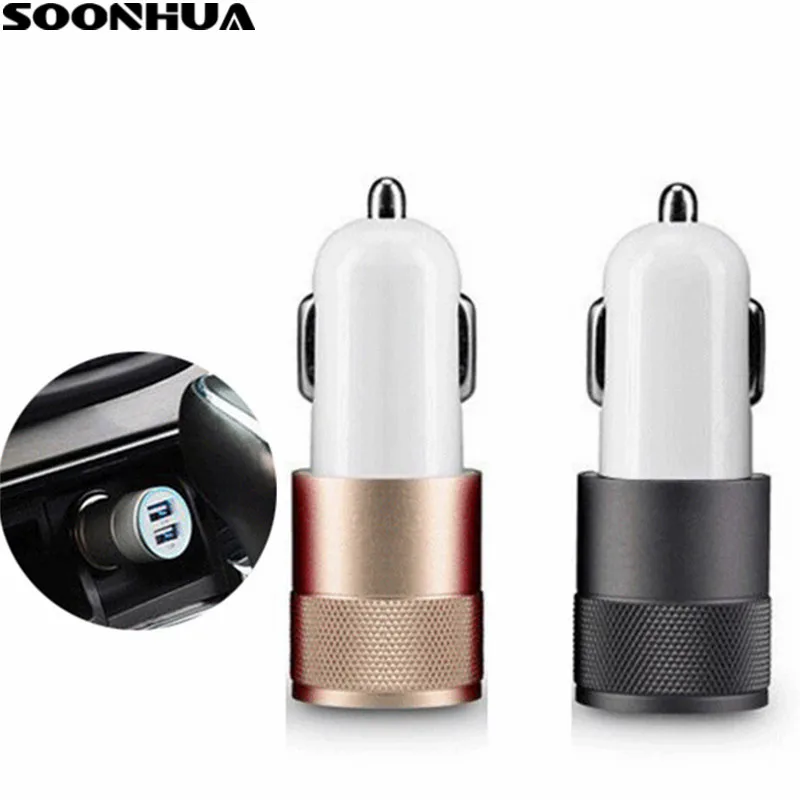 Новое автомобильное зарядное устройство SOONHUA с 2 портами двумя usb адаптер для