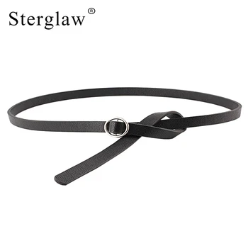 

8color 110cm New black women's high waist belt without buckles fashion 2020 female dresses long thin belts woman soft belt N220
