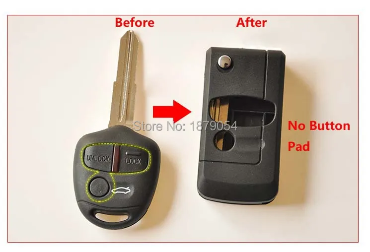3 Button Right Blade Mitsubishi Exceed Modified  Flip Remote Key Shell  (7).jpg