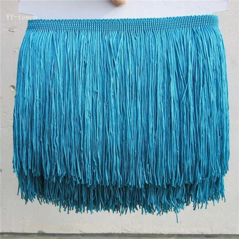 YY-tesco 10 ярдов 15 см длинные кружева бахрома отделка кисточкой бахрома отделка для Diy латинское платье сценическая одежда аксессуары кружевная лента - Цвет: Lake Blue