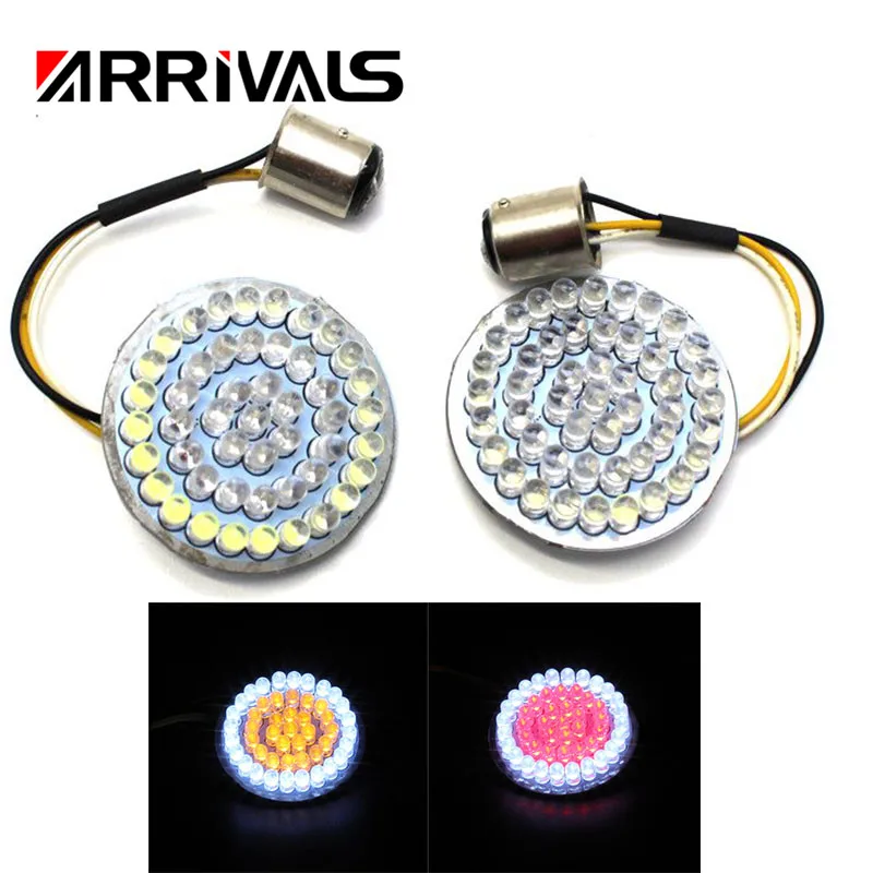 

For Harley Sportster Touring14-17 Softai Dyna Light 2" Bullet Style 1157 LED Inserts Turn Signal Panel Cover Motorcycle
