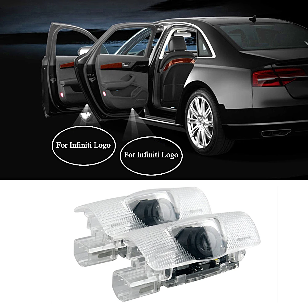 2pcs Car LED Laser Projector Emblem Under Door Step Courtesy Light