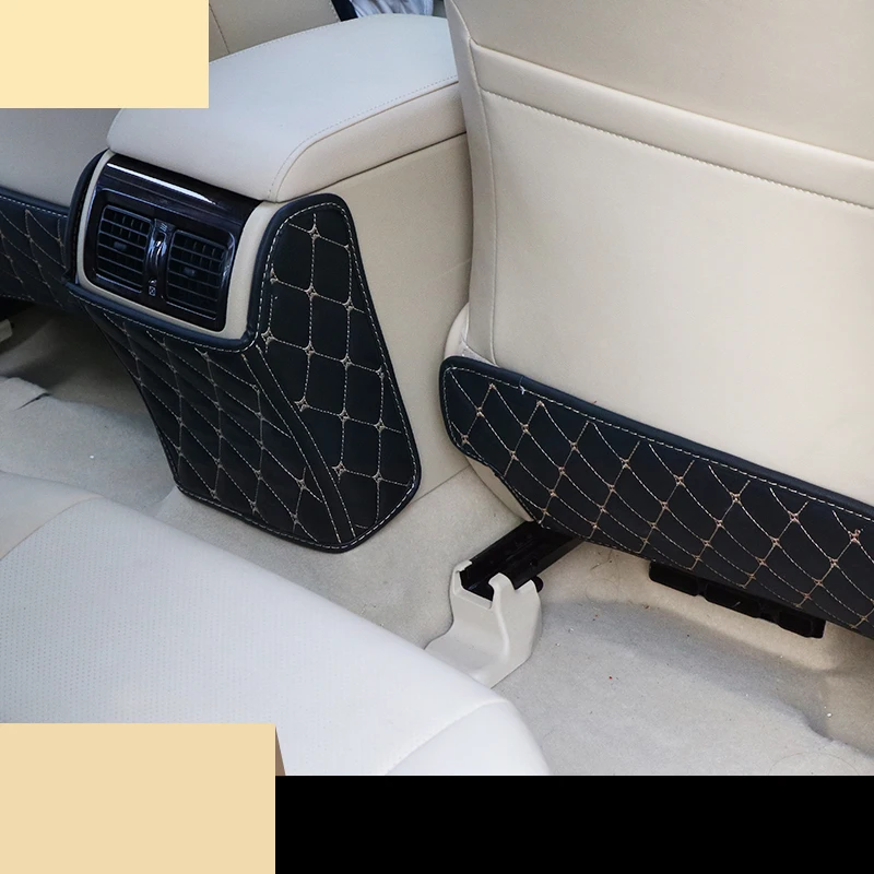 lsrtw2017 fiber leather car Seat anti kick mat pad for toyota camry 2012 2013 2014 2015