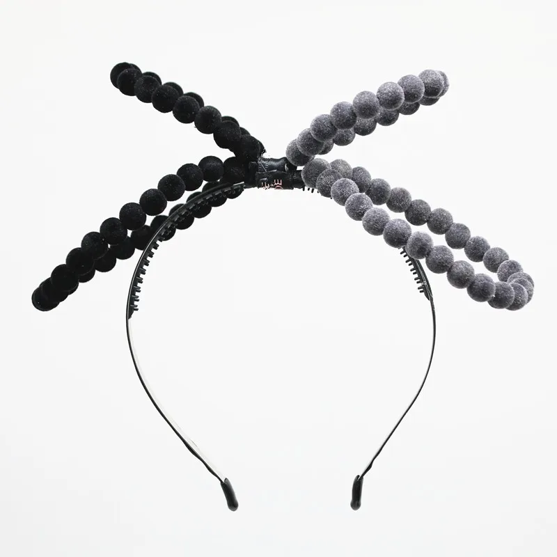 Бархатные бусины Новая мода богатые 2018 большой бант hairband Детская мода аксессуары для волос металлический ремешок с зубами