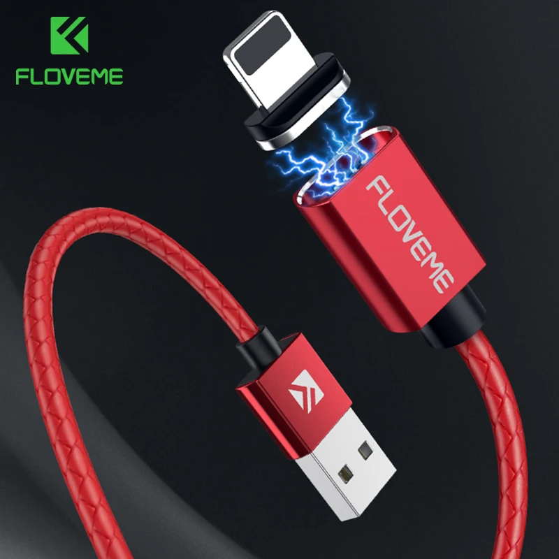 Магнитный USB кабель FLOVEME 2.4A для iPhone XS Max XR X 7 8 Plus 6 6s 1 м быстрая зарядка магнитное
