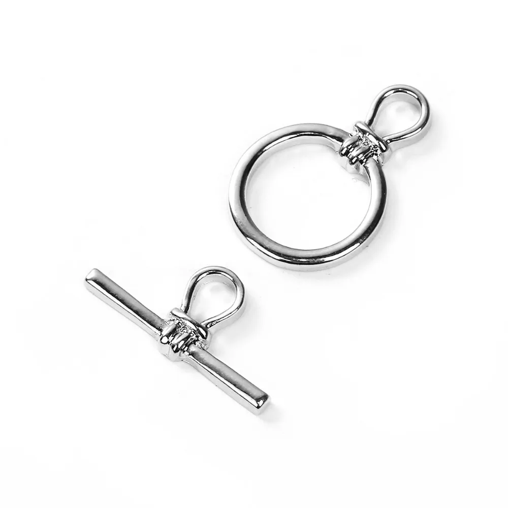 

DoreenBeads Zinc Based Alloy Silver Tone Toggle Clasps Round Findings 23mm x15mm( 7/8" x 5/8"),22mm( 7/8") x 10mm( 3/8"), 2 Sets