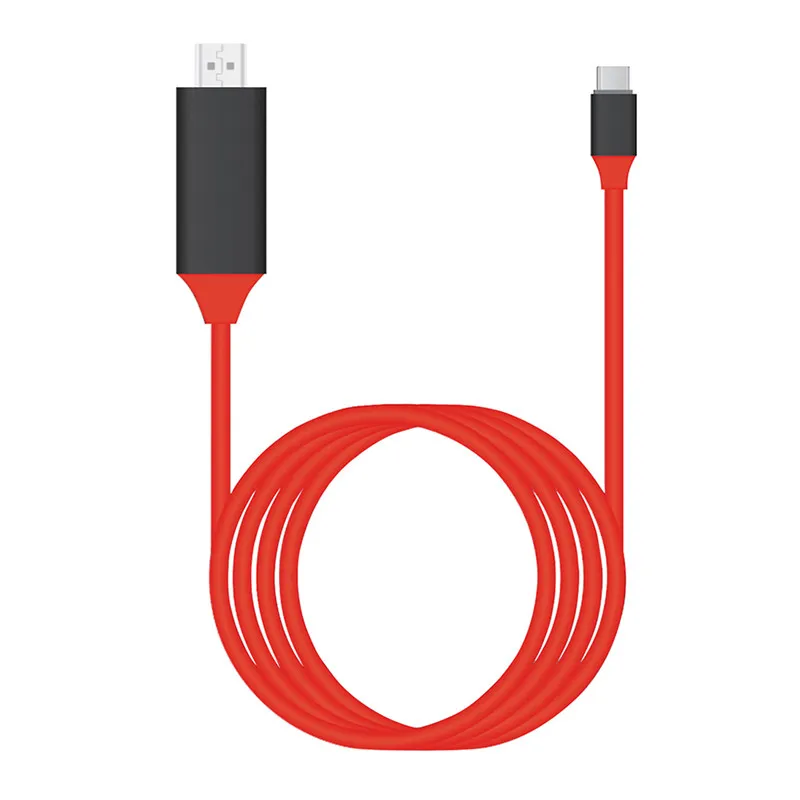 USB C к HDMI 4 K 1080 P Тип C до HDMI2.1 адаптер Thunderbolt 3 кабеля 3D для Macbook samsung примечание 9 8 A70 A50 A30 S10 LG V40 V30 - Цвет: Красный