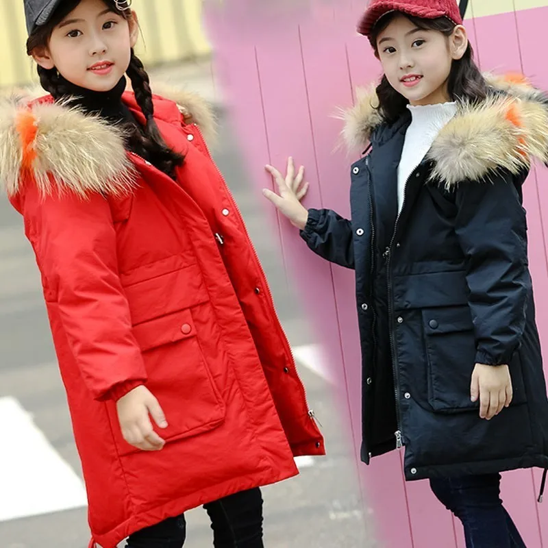 

Chritmas White Duck Down Big Girls Clothes Winter Coat For Girls Warm Toddler Children Clothing For Kids Girls Jacket -30 Degree