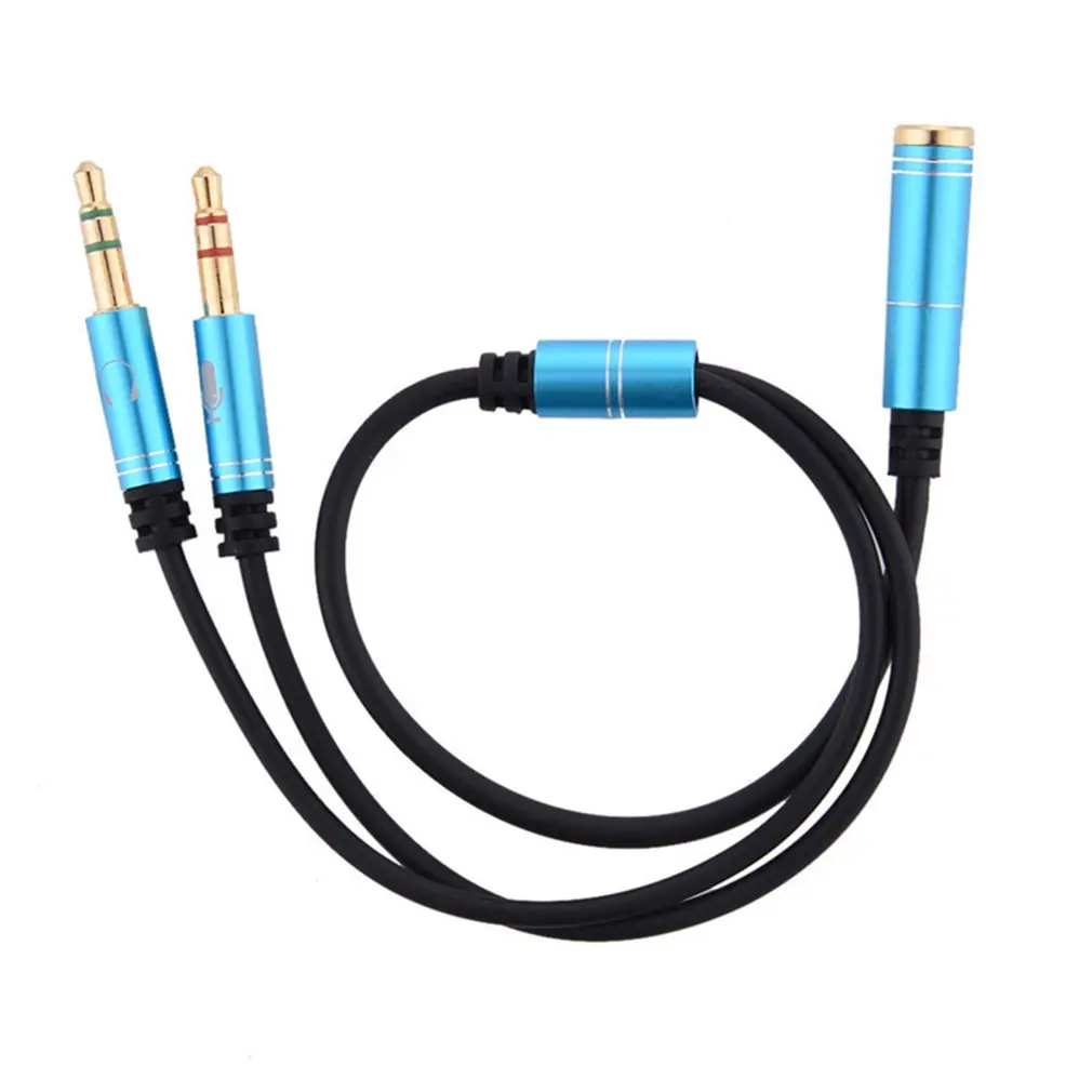 

3.5mm Audio Splitter Cable 3.5mm Male to 2 Port 3.5mm Female with Mic 3.5 Extension Aux Cable Adapter for iPhone Speaker