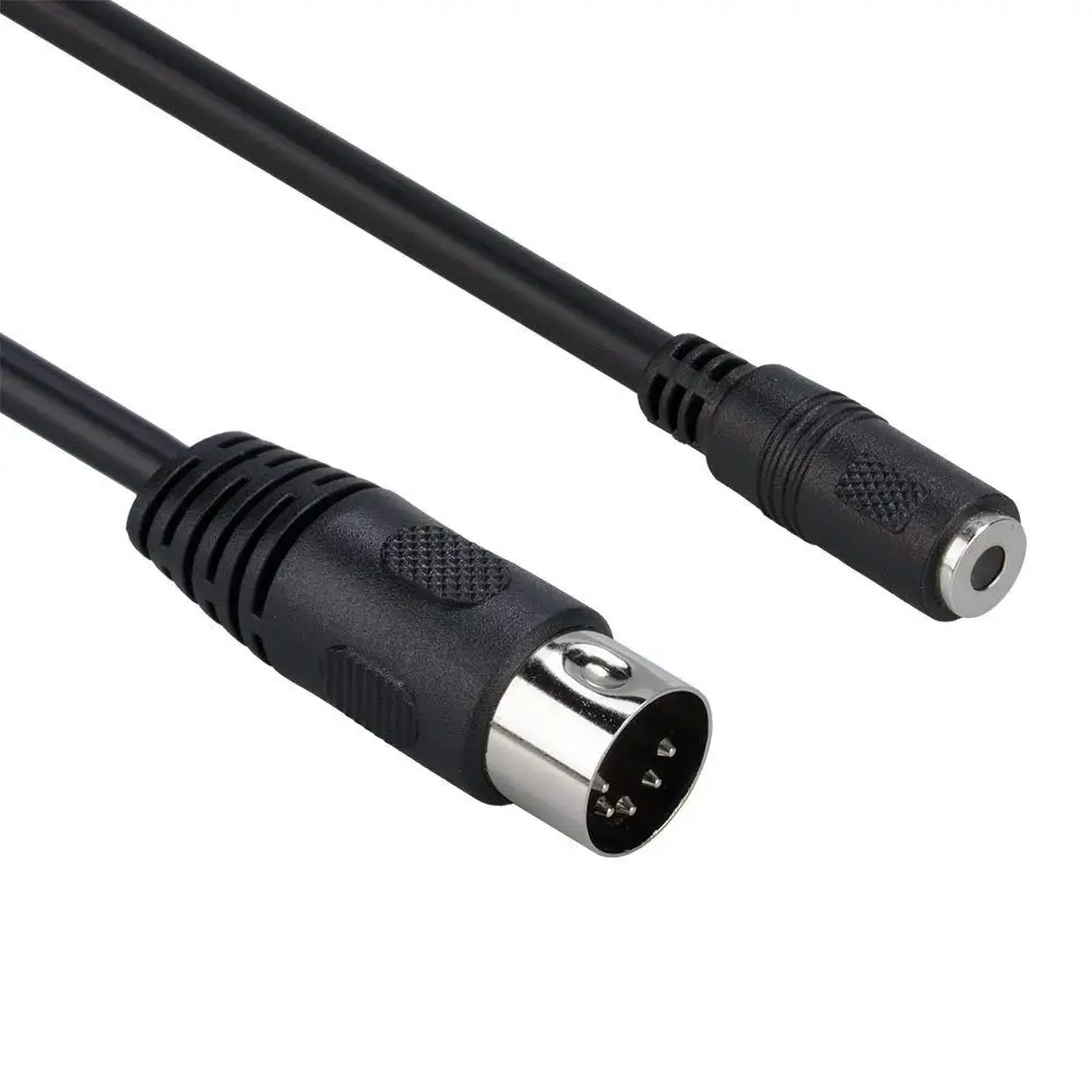 DIN 5Pin Male to 3.5mm Female MIDI Cable 3.5mm Female to Male 5 Pin DIN Adapter Splitter Cable (1.5ft)