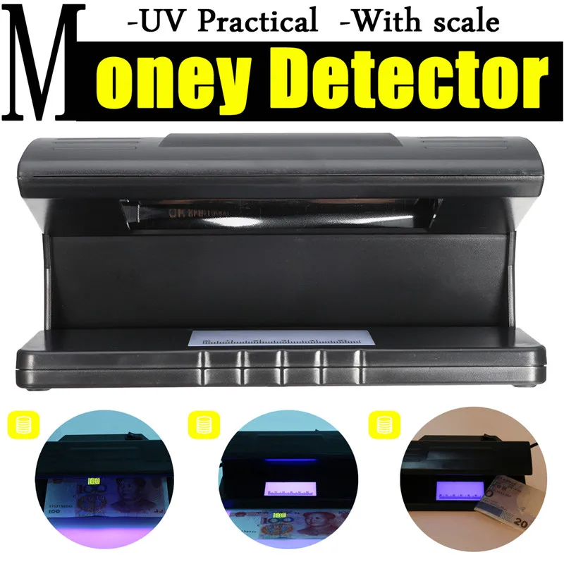 

4W UV Light Money Bill Detector Currency Tester Portable Lamp Dollar Fake Checkers Scale Practical Counterfeit ON/OFF Switch