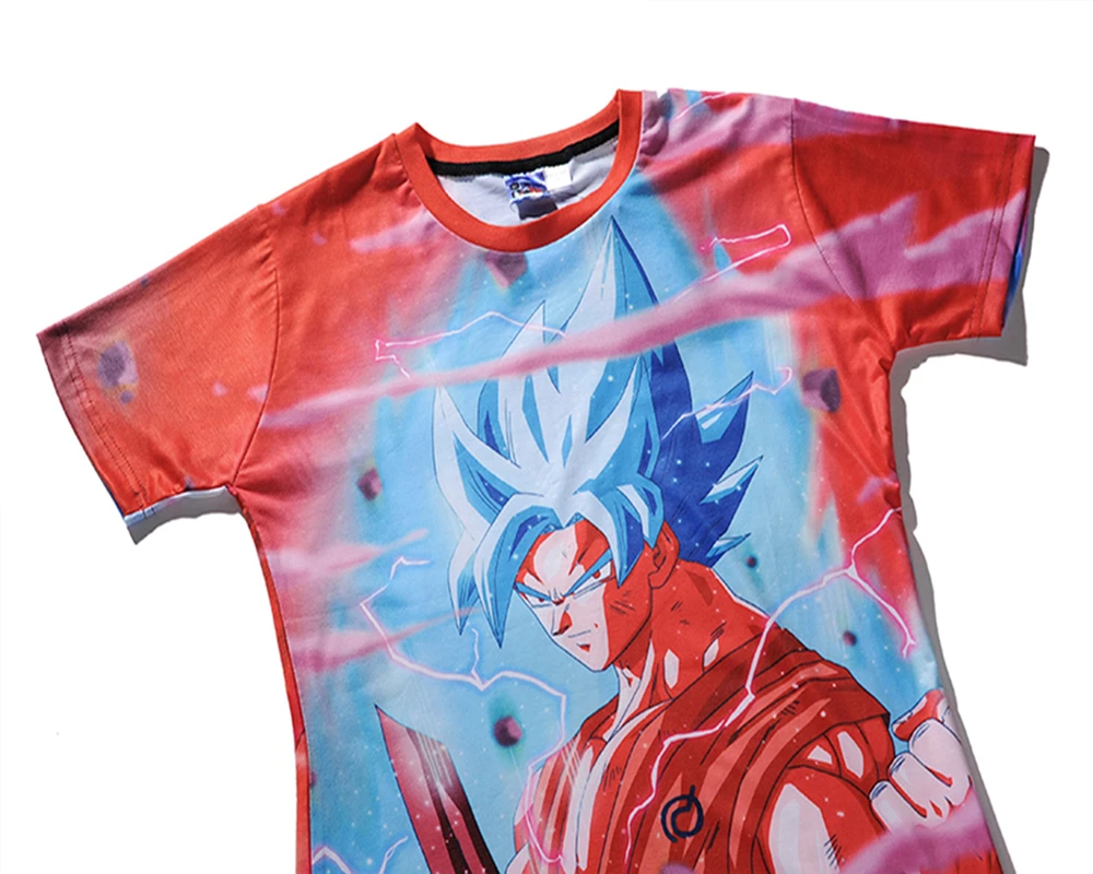 Летний новый мультфильм Dragon Ball Сон Гоку 3D печать футболка Молодежная мужская рубашка косплей аниме костюм унисекс аниме