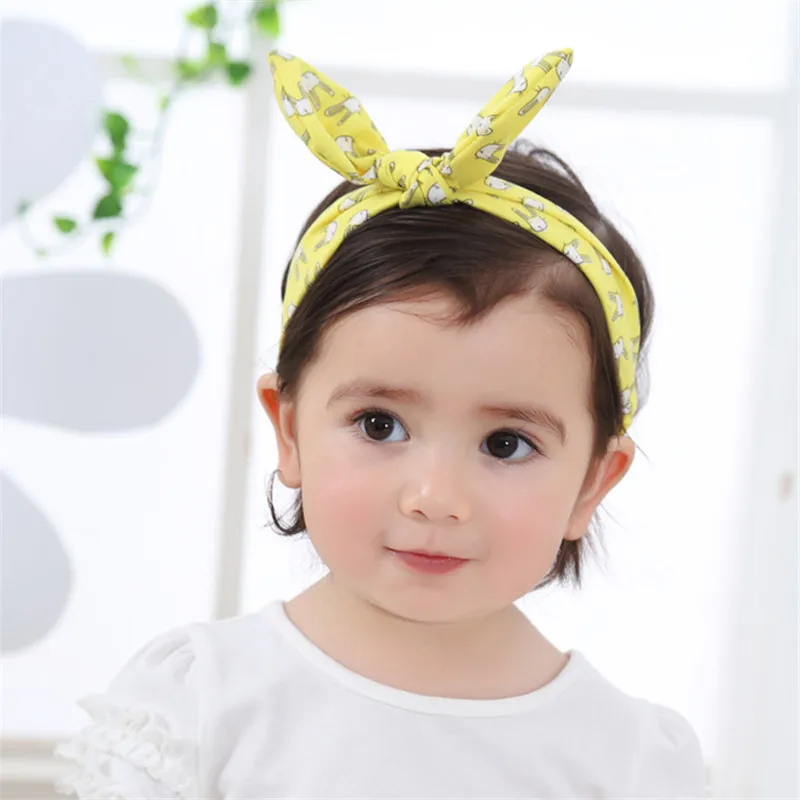 1Rabbit Ear Baby Girl Headband Toddler Cute Beauty Princess Hair Band Elastic Comfortable Hair Accessories for Makeup