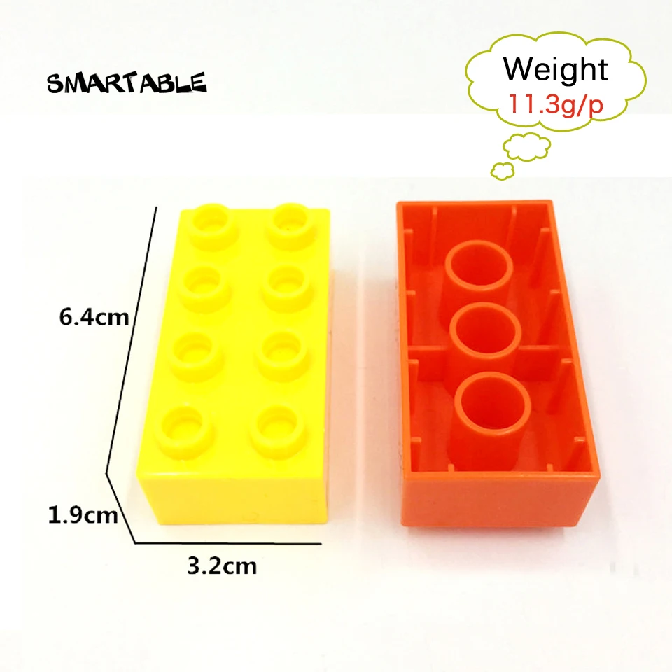 Smartable большие кирпичи 2x2 2x4 детали DIY строительные блоки Совместимые с любыми