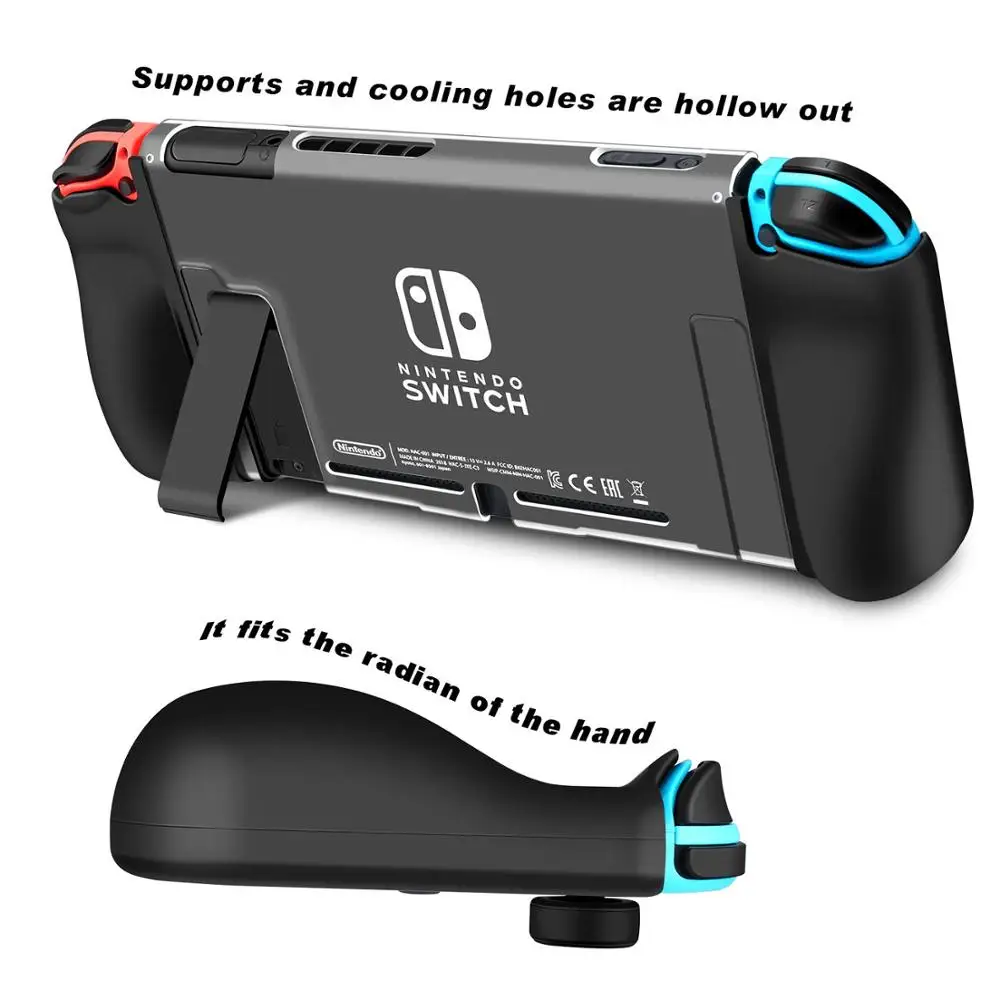 

KINGTOP Protective Back Cover case for Nintendo Switch Console in Handheld Gamepad Mode Heat Dissipation and Shockproof