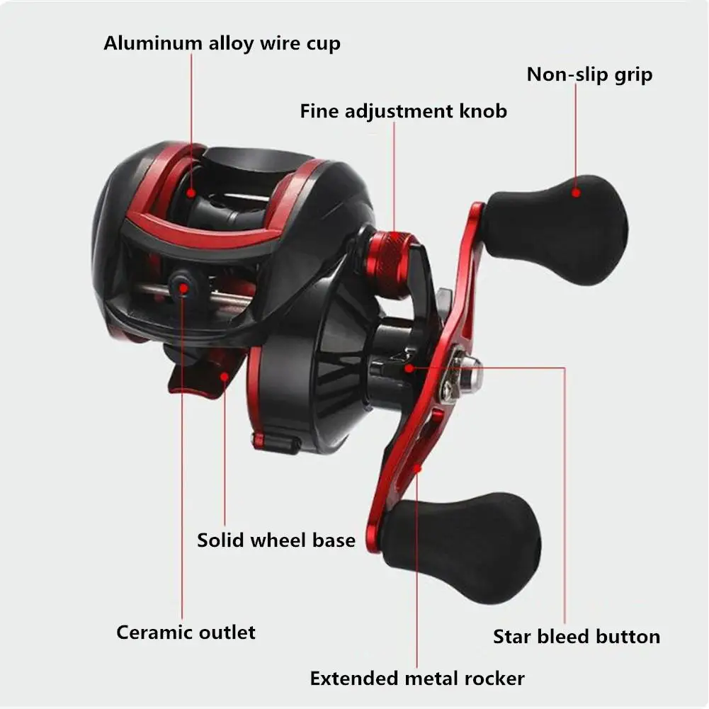 Mounchain 18 * 1BB المعادن Baitcasting الصيد بكرة 8.1: 1 نسبة تسديدة بعيدة اليسرى/اليد اليمنى الصيد عجلة الطعم الصب الصيد بكرة